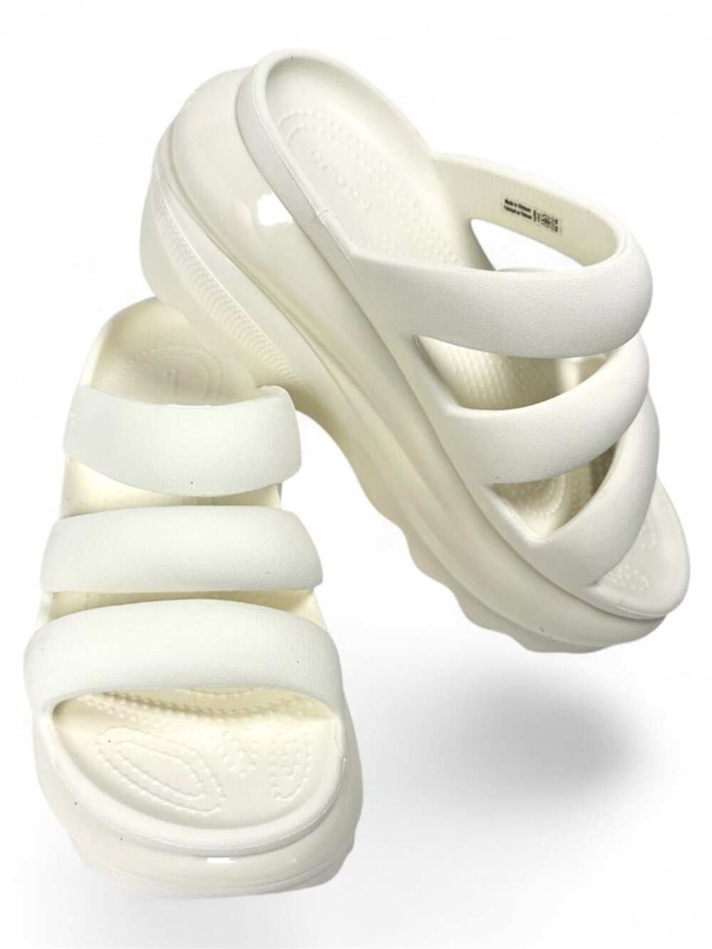 Crocs Mega Crush Triple Strap Platform Sandals Chalk White Wm Sz 5